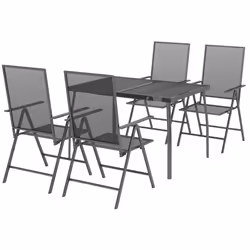 Set da Pranzo da Giardino 5 pz in Acciaio Antracitecod mxl 124646 - Vista aggiuntiva 3