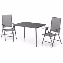 Set da Pranzo da Giardino 3 pz in Acciaio Antracitecod mxl 100679 - Vista aggiuntiva 2