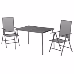 Set da Pranzo da Giardino 3 pz in Acciaio Antracitecod mxl 100679 - Vista aggiuntiva 3