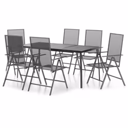 Set da Pranzo da Giardino 7 pz in Acciaio Antracitecod mxl 76728 - Vista aggiuntiva 2