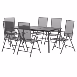 Set da Pranzo da Giardino 7 pz in Acciaio Antracitecod mxl 76728 - Vista aggiuntiva 3