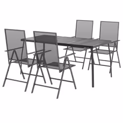 Set da Pranzo da Giardino 5 pz in Acciaio Antracitecod mxl 100707 - Vista aggiuntiva 3