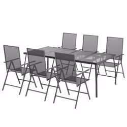 Set da Pranzo da Giardino 7 pz in Acciaio Antracitecod mxl 76746 - Vista aggiuntiva 3
