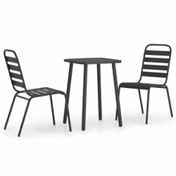Set da Pranzo da Giardino 3 pz in Acciaio Antracitecod mxl 124653 - Vista aggiuntiva 2