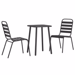 Set da Pranzo da Giardino 3 pz in Acciaio Antracitecod mxl 124653 - Vista aggiuntiva 3