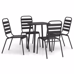 vidaXL Set da Pranzo da Giardino 5 pz in Acciaio Antracite - Vista aggiuntiva 2