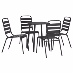 vidaXL Set da Pranzo da Giardino 5 pz in Acciaio Antracite - Vista aggiuntiva 3