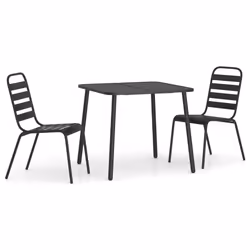 Set da Pranzo da Giardino 3 pz in Acciaio Antracitecod mxl 124633 - Vista aggiuntiva 2