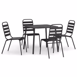 Set da Pranzo da Giardino 5 pz in Acciaio Antracitecod mxl 77283 - Vista aggiuntiva 2