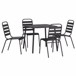 Set da Pranzo da Giardino 5 pz in Acciaio Antracitecod mxl 77283 - Vista aggiuntiva 3