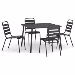 Set da Pranzo da Giardino 5 pz in Acciaio Antracitecod mxl 100717 - Vista aggiuntiva 2