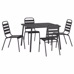 Set da Pranzo da Giardino 5 pz in Acciaio Antracitecod mxl 100717 - Vista aggiuntiva 3