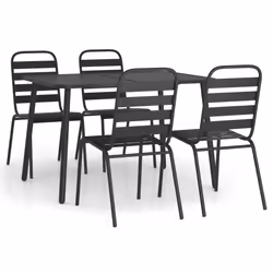 Set da Pranzo da Giardino 5 pz in Acciaio Antracitecod mxl 124634 - Vista aggiuntiva 2