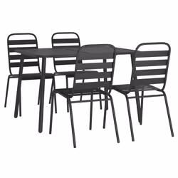 Set da Pranzo da Giardino 5 pz in Acciaio Antracitecod mxl 124634 - Vista aggiuntiva 3
