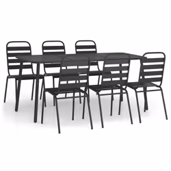 Set da Pranzo da Giardino 7 pz in Acciaio Antracitecod mxl 124636 - Vista aggiuntiva 2