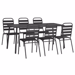 Set da Pranzo da Giardino 7 pz in Acciaio Antracitecod mxl 124636 - Vista aggiuntiva 3