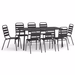 Set da Pranzo da Giardino 9 pz in Acciaio Antracitecod mxl 100728 - Vista aggiuntiva 2