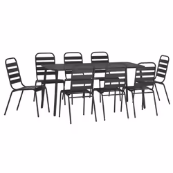 Set da Pranzo da Giardino 9 pz in Acciaio Antracitecod mxl 100728 - Vista aggiuntiva 3