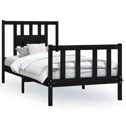 VidaXL 3188165, Nero, 1255 mm, 2,06 m, 695 mm, 1200 x 2000 mm, 1260 x 40 x 1000 mm