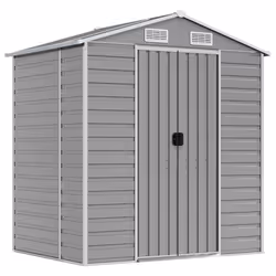 Capanno da Giardino Grigio Chiaro 191x130x198cm Acciaio Zincatocod mxl 122403 - Vista aggiuntiva 2
