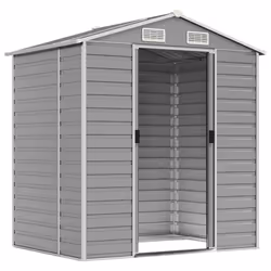 Capanno da Giardino Grigio Chiaro 191x130x198cm Acciaio Zincatocod mxl 122403 - Vista aggiuntiva 3