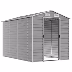 Capanno da Giardino Grigio Chiaro 191x300x198cm Acciaio Zincatocod mxl 74492 - Vista aggiuntiva 3