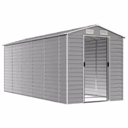 Capanno da Giardino Grigio Chiaro 191x470x198cm Acciaio Zincatocod mxl 74481 - Vista aggiuntiva 3