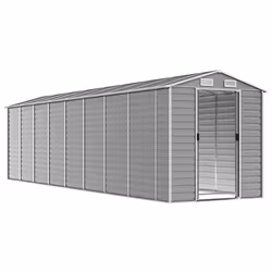 Capanno da Giardino Grigio Chiaro 191x725x198cm Acciaio Zincatocod mxl 122407 - Vista aggiuntiva 3