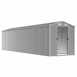 Capanno da Giardino Grigio Chiaro 191x810x198cm Acciaio Zincatocod mxl 74483 - Vista aggiuntiva 3