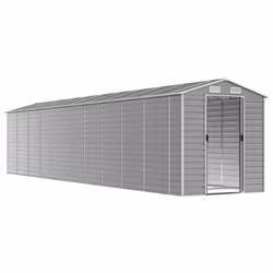 Capanno da Giardino Grigio Chiaro 191x895x198cm Acciaio Zincatocod mxl 98479 - Vista aggiuntiva 3