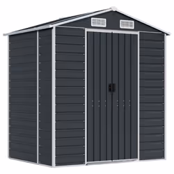 Capanno da Giardino Antracite 191x130x198 cm in Acciaio Zincatocod mxl 98475 - Vista aggiuntiva 2