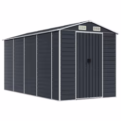 Capanno da Giardino Antracite 191x385x198cm in Acciaio Zincatocod mxl 122408 - Vista aggiuntiva 2