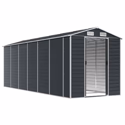 Capanno da Giardino Antracite 191x555x198cm in Acciaio Zincatocod mxl 98476 - Vista aggiuntiva 3