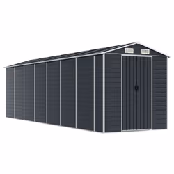Capanno da Giardino Antracite 191x640x198 cm in Acciaio Zincatocod mxl 74486 - Vista aggiuntiva 2