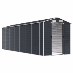 Capanno da Giardino Antracite 191x640x198 cm in Acciaio Zincatocod mxl 74486 - Vista aggiuntiva 3