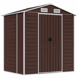 Capanno da Giardino Marrone 191x130x198 cm in Acciaio Zincatocod mxl 98478 - Vista aggiuntiva 2