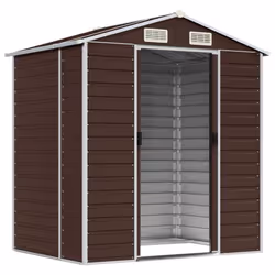 Capanno da Giardino Marrone 191x130x198 cm in Acciaio Zincatocod mxl 98478 - Vista aggiuntiva 3