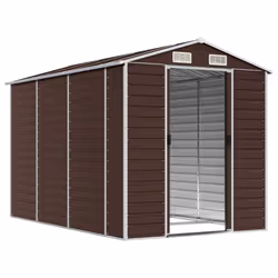 Capanno da Giardino Marrone 191x300x198 cm in Acciaio Zincatocod mxl 98481 - Vista aggiuntiva 3