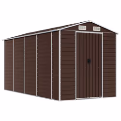Capanno da Giardino Marrone 191x385x198 cm in Acciaio Zincatocod mxl 88595 - Vista aggiuntiva 2