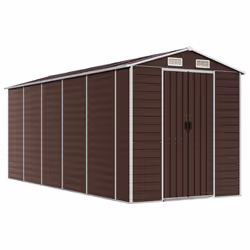 Capanno da Giardino Marrone 191x470x198 cm in Acciaio Zincatocod mxl 122411 - Vista aggiuntiva 2