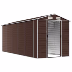 Capanno da Giardino Marrone 191x470x198 cm in Acciaio Zincatocod mxl 122411 - Vista aggiuntiva 3