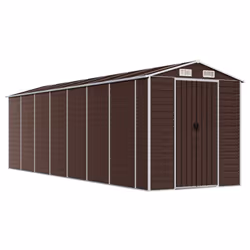 Capanno da Giardino Marrone 191x640x198 cm in Acciaio Zincatocod mxl 98480 - Vista aggiuntiva 2