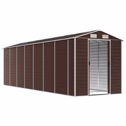 Capanno da Giardino Marrone 191x640x198 cm in Acciaio Zincatocod mxl 98480 - Vista aggiuntiva 3