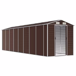 Capanno da Giardino Marrone 191x725x198 cm in Acciaio Zincatocod mxl 74487 - Vista aggiuntiva 3