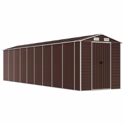 Capanno da Giardino Marrone 191x810x198 cm in Acciaio Zincatocod mxl 98487 - Vista aggiuntiva 2