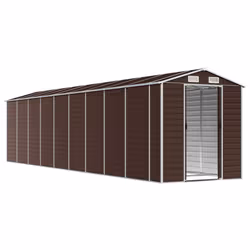 Capanno da Giardino Marrone 191x810x198 cm in Acciaio Zincatocod mxl 98487 - Vista aggiuntiva 3