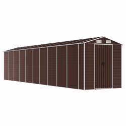 Capanno da Giardino Marrone 191x895x198 cm in Acciaio Zincatocod mxl 74485 - Vista aggiuntiva 2