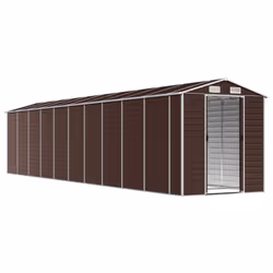Capanno da Giardino Marrone 191x895x198 cm in Acciaio Zincatocod mxl 74485 - Vista aggiuntiva 3