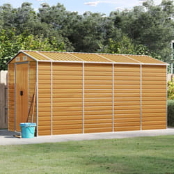 Vidaxl - Capanno Giardino Marrone Chiaro 191x385x198cm Acciaio Zincato