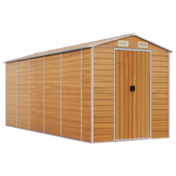Capanno Giardino Marrone Chiaro 191x470x198cm Acciaio Zincatocod mxl 98482 - Vista aggiuntiva 2